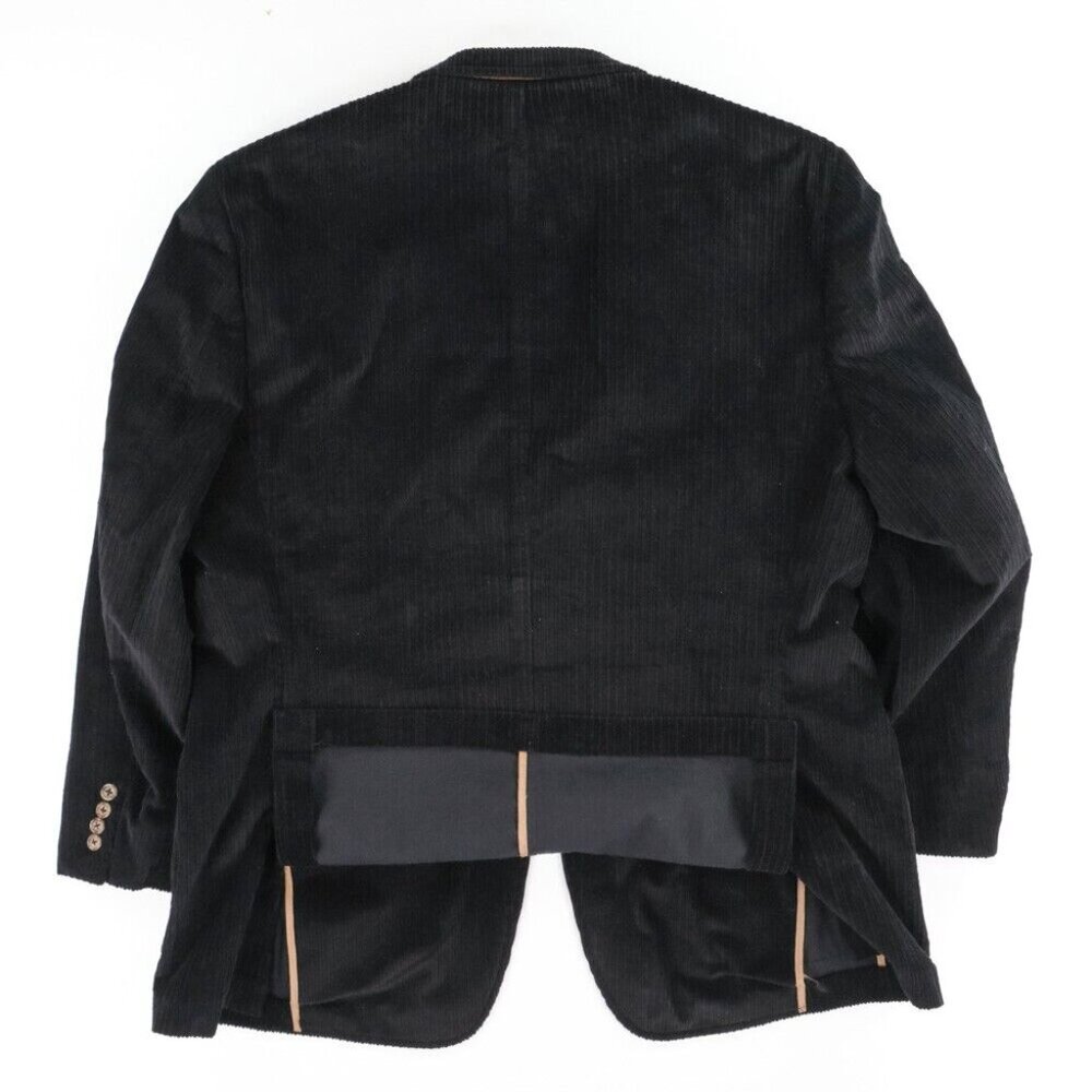 Kroon Corduroy Blazer Men 44L Sport Coat 2 Button Casual Jacket Black Fall - Picture 3 of 13